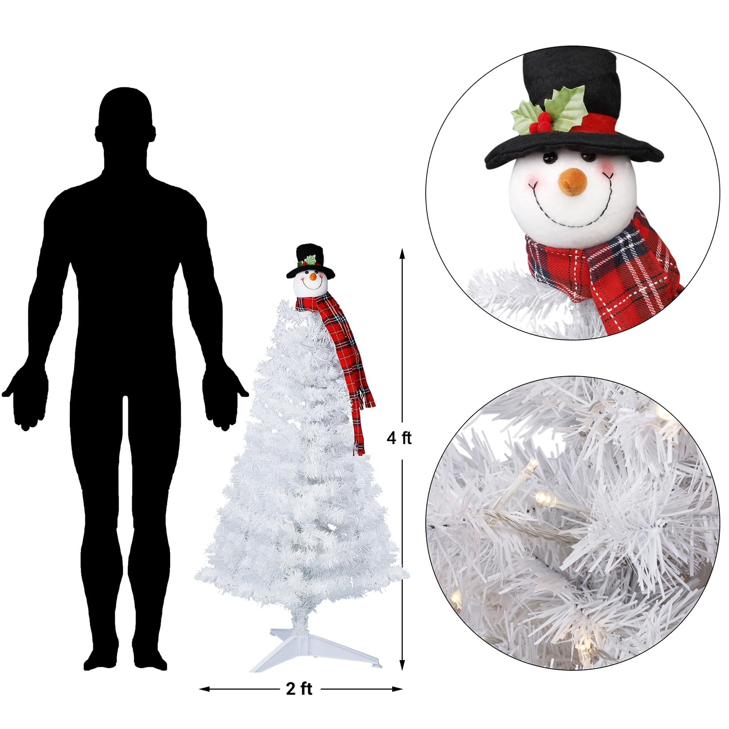 Amazon.com: Juegoal 4FT Lighted Artificial Christmas Tree with